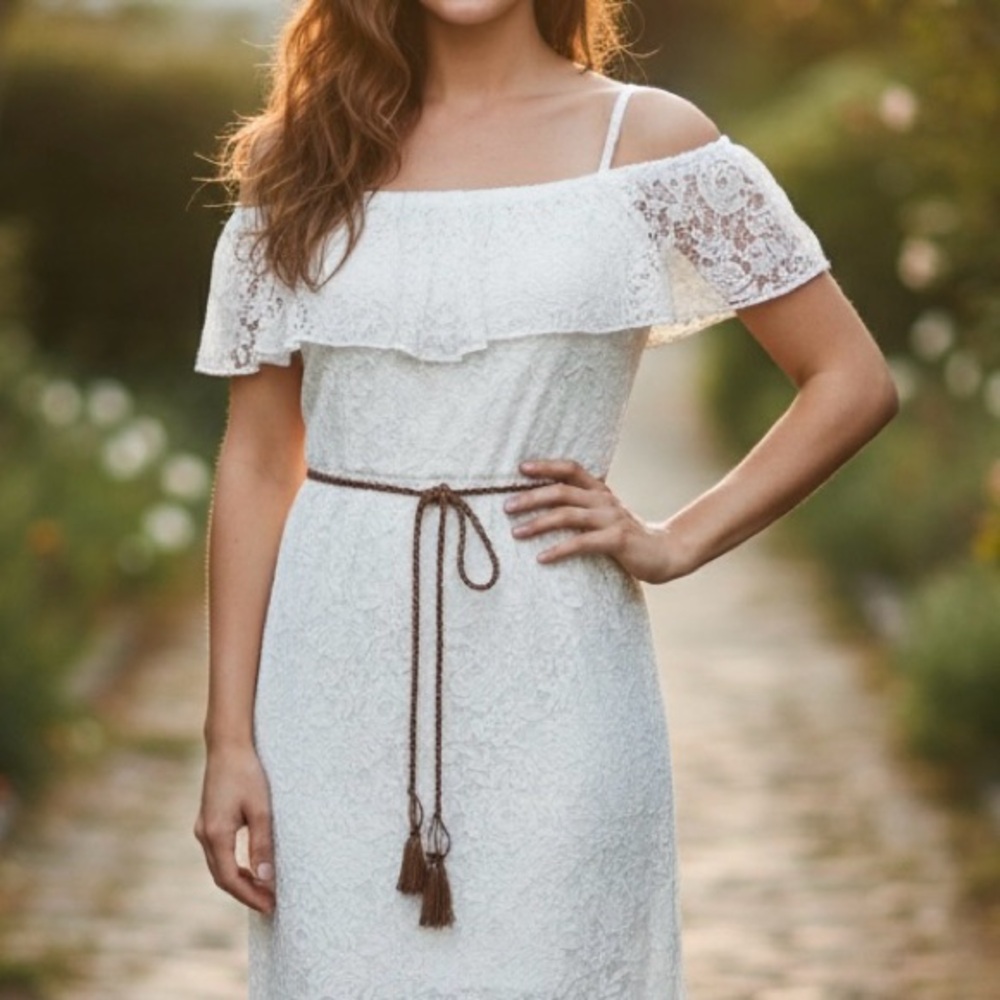 Bailey Blue White Lace Dress - Picture 9 of 9